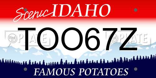 TOO67Z Idaho License Plate