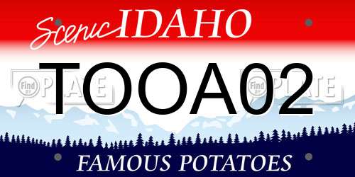 TOOA02 Idaho License Plate
