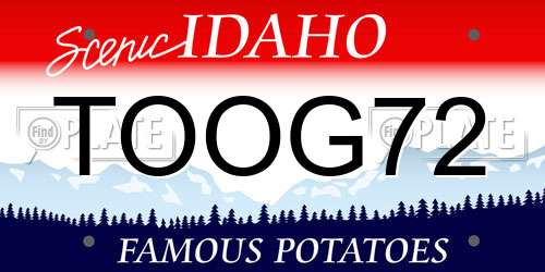 TOOG72 Idaho License Plate