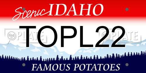 TOPL22 Idaho License Plate