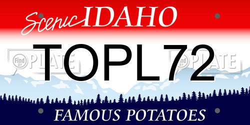 TOPL72 Idaho License Plate