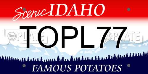 TOPL77 Idaho License Plate