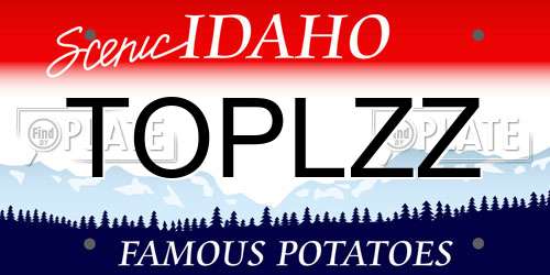 TOPLZZ Idaho License Plate