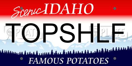 TOPSHLF Idaho License Plate