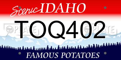 TOQ402 Idaho License Plate