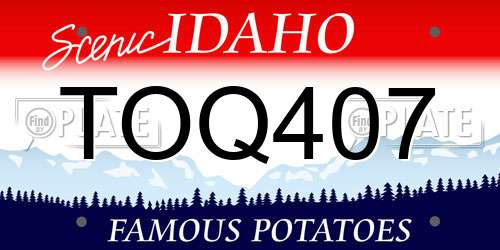 TOQ407 Idaho License Plate