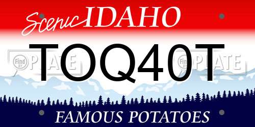 TOQ40T Idaho License Plate