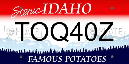 TOQ40Z Idaho License Plate