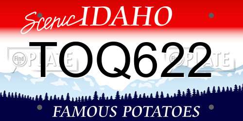 TOQ622 Idaho License Plate