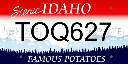 TOQ627 Idaho License Plate