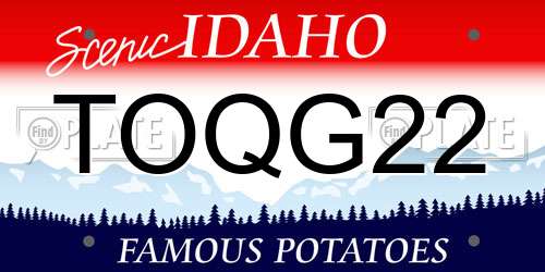 TOQG22 Idaho License Plate