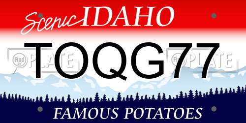 TOQG77 Idaho License Plate