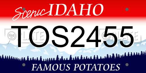 TOS2455 Idaho License Plate