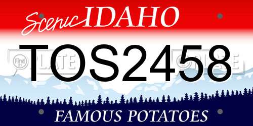 TOS2458 Idaho License Plate