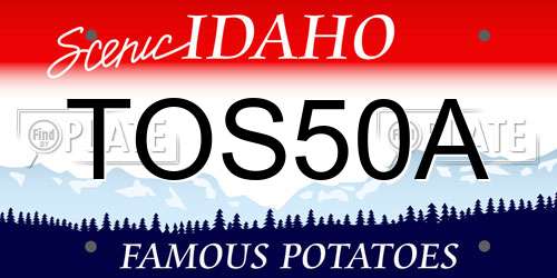TOS50A Idaho License Plate