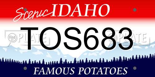 TOS683 Idaho License Plate