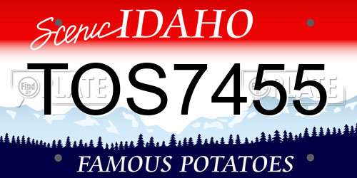 TOS7455 Idaho License Plate