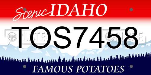TOS7458 Idaho License Plate