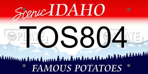 TOS804 Idaho License Plate