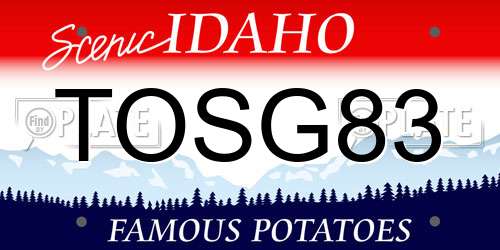 TOSG83 Idaho License Plate