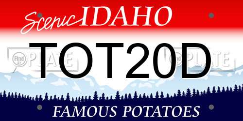 TOT20D Idaho License Plate
