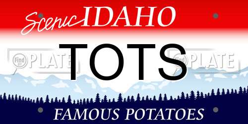 TOTS Idaho License Plate