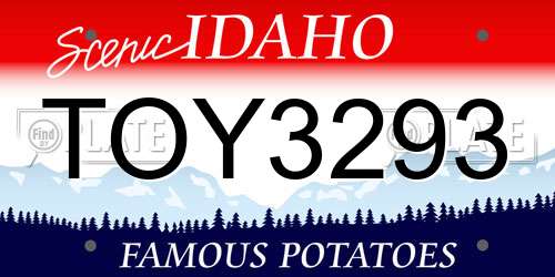 TOY3293 Idaho License Plate