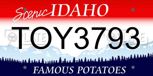 TOY3793 Idaho License Plate