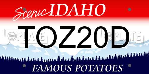 TOZ20D Idaho License Plate