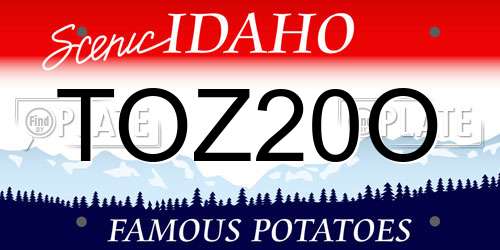 TOZ20O Idaho License Plate