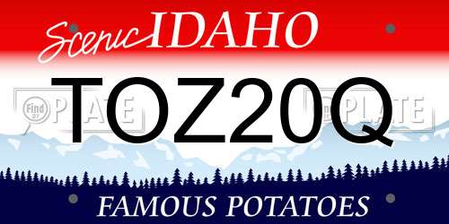 TOZ20Q Idaho License Plate