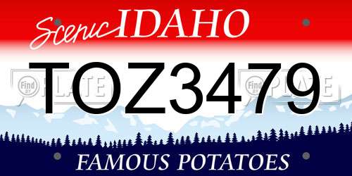 TOZ3479 Idaho License Plate