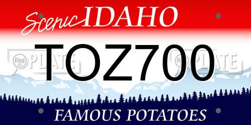 TOZ700 Idaho License Plate