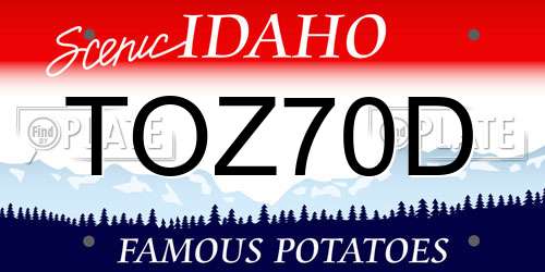 TOZ70D Idaho License Plate