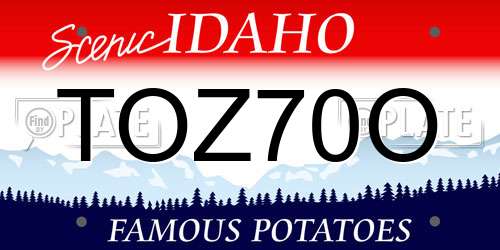 TOZ70O Idaho License Plate