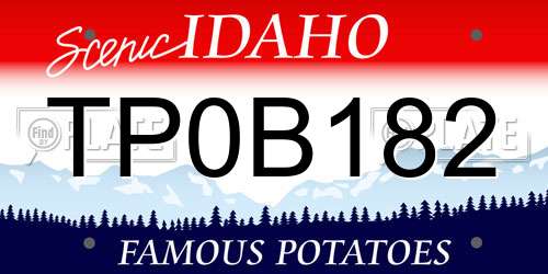 TP0B182 Idaho License Plate