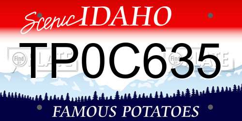 TP0C635 Idaho License Plate