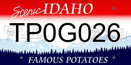 TP0G026 Idaho License Plate