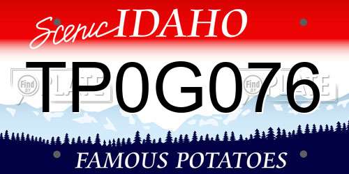TP0G076 Idaho License Plate