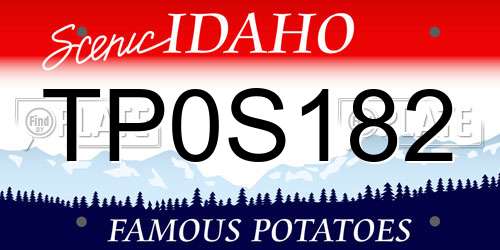 TP0S182 Idaho License Plate