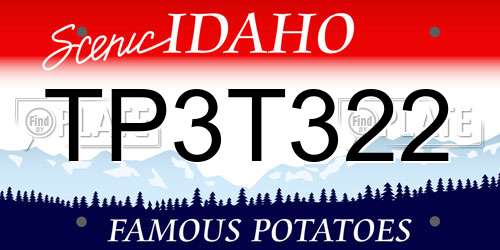 TP3T322 Idaho License Plate