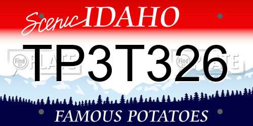 TP3T326 Idaho License Plate