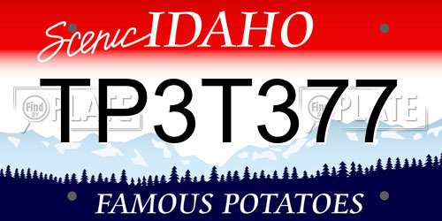 TP3T377 Idaho License Plate