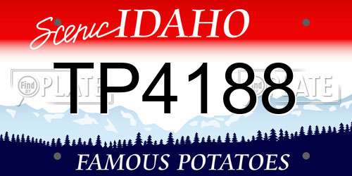 TP4188 Idaho License Plate