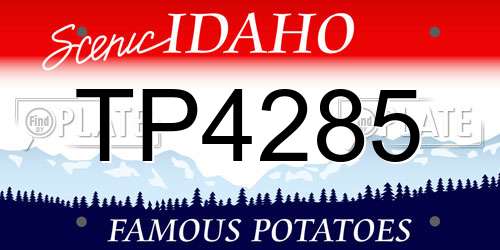 TP4285 Idaho License Plate