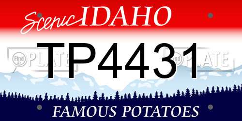 TP4431 Idaho License Plate