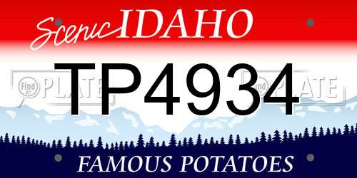 TP4934 Idaho License Plate
