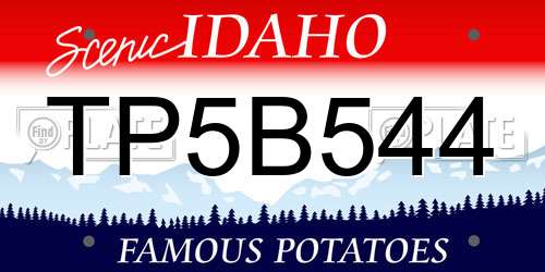 TP5B544 Idaho License Plate