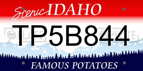 TP5B844 Idaho License Plate