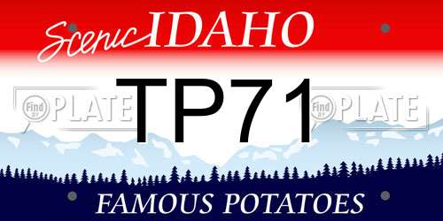 TP71 Idaho License Plate